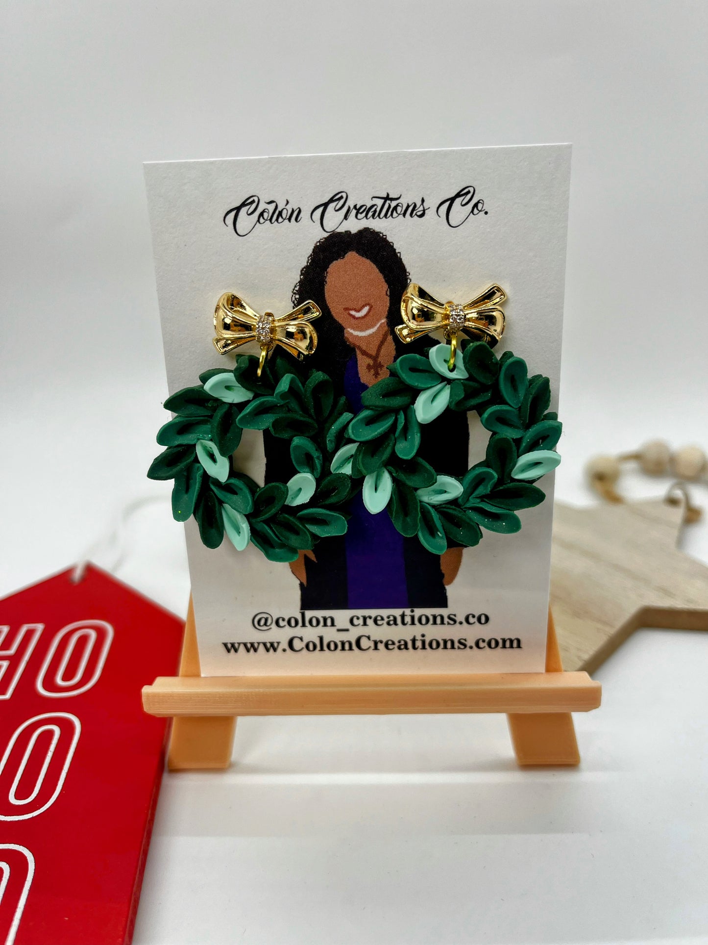 Green Wreath with Gold Bow