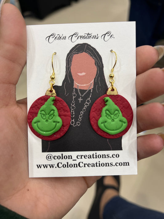 Grinch Ornament Earrings 2