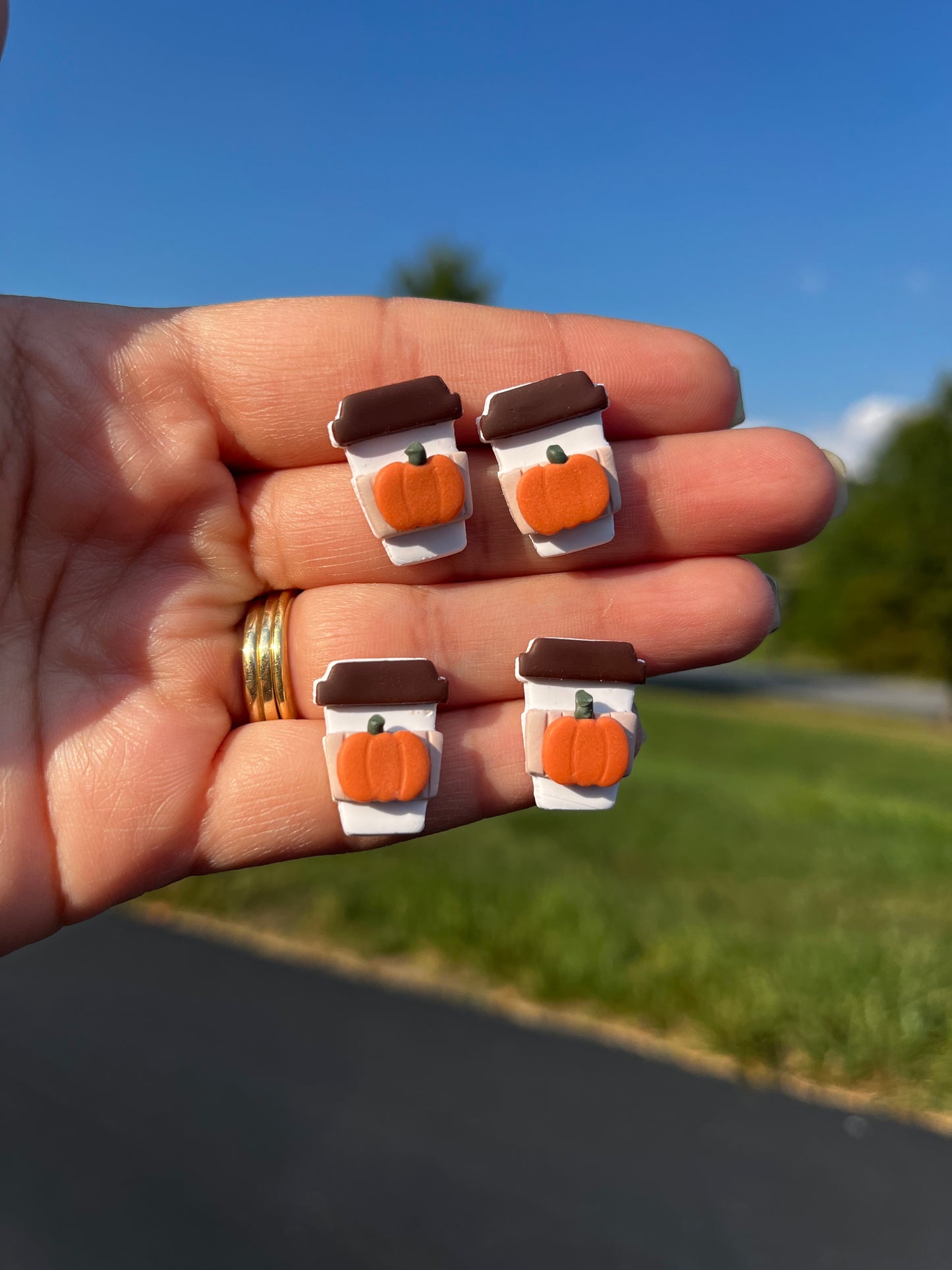 Pumpkin Spice Latte Studs