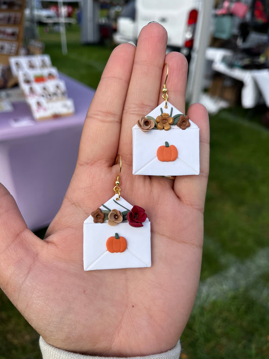 Autumn Florals Envelope with Pumpkin