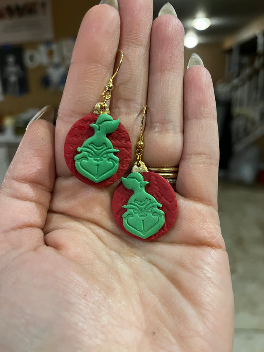 Grinch Ornament Earrings